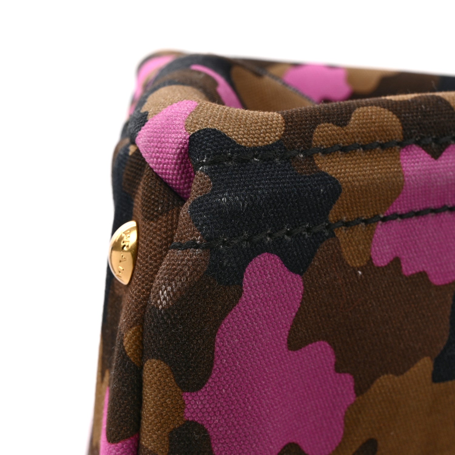 Prada Canapa Camouflage Tote  Pink Brown 11 of 11