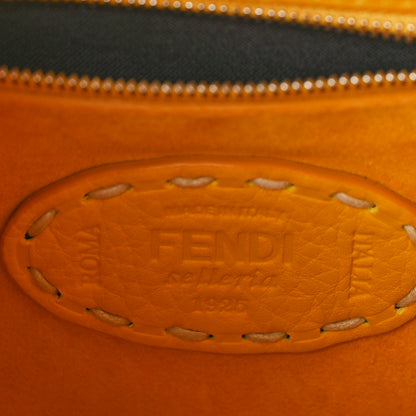 Fendi Vitello Granato Camoscio Selleria Macro Stitchings Mini Peekaboo Iconic Satchel Mimosa 7 of 9