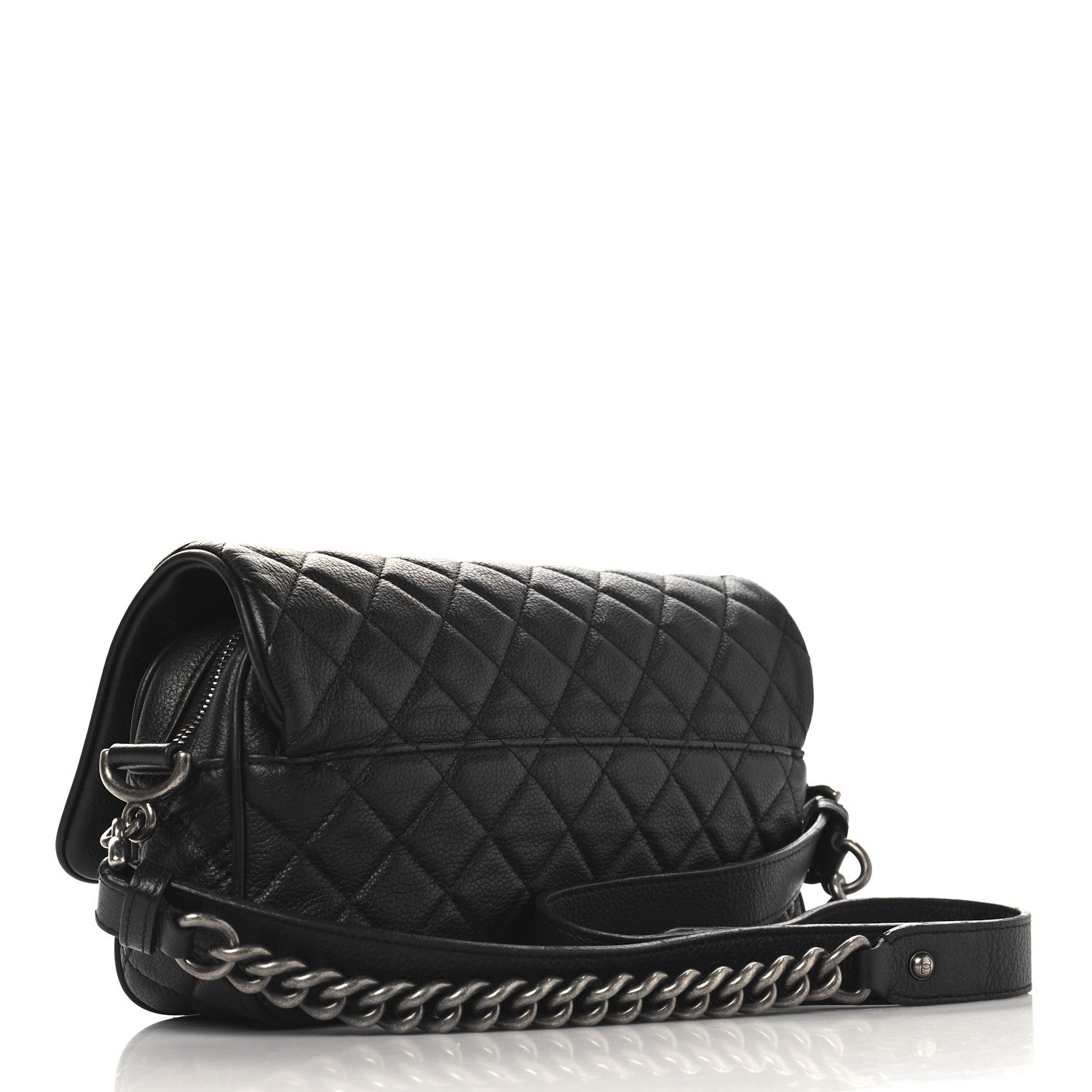Chanel Grained Calfskin Quilted Medium Casual Rock Flap Black 3 of 10