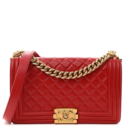 Chanel Calfskin Quilted Medium Boy Flap Red 1 of 10
