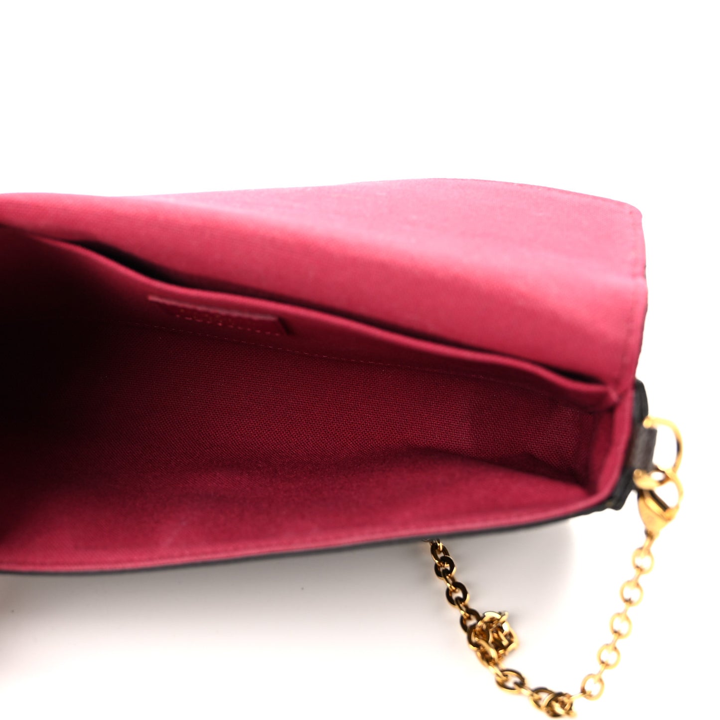 Monogram Pochette Felicie Chain Wallet Fuchsia