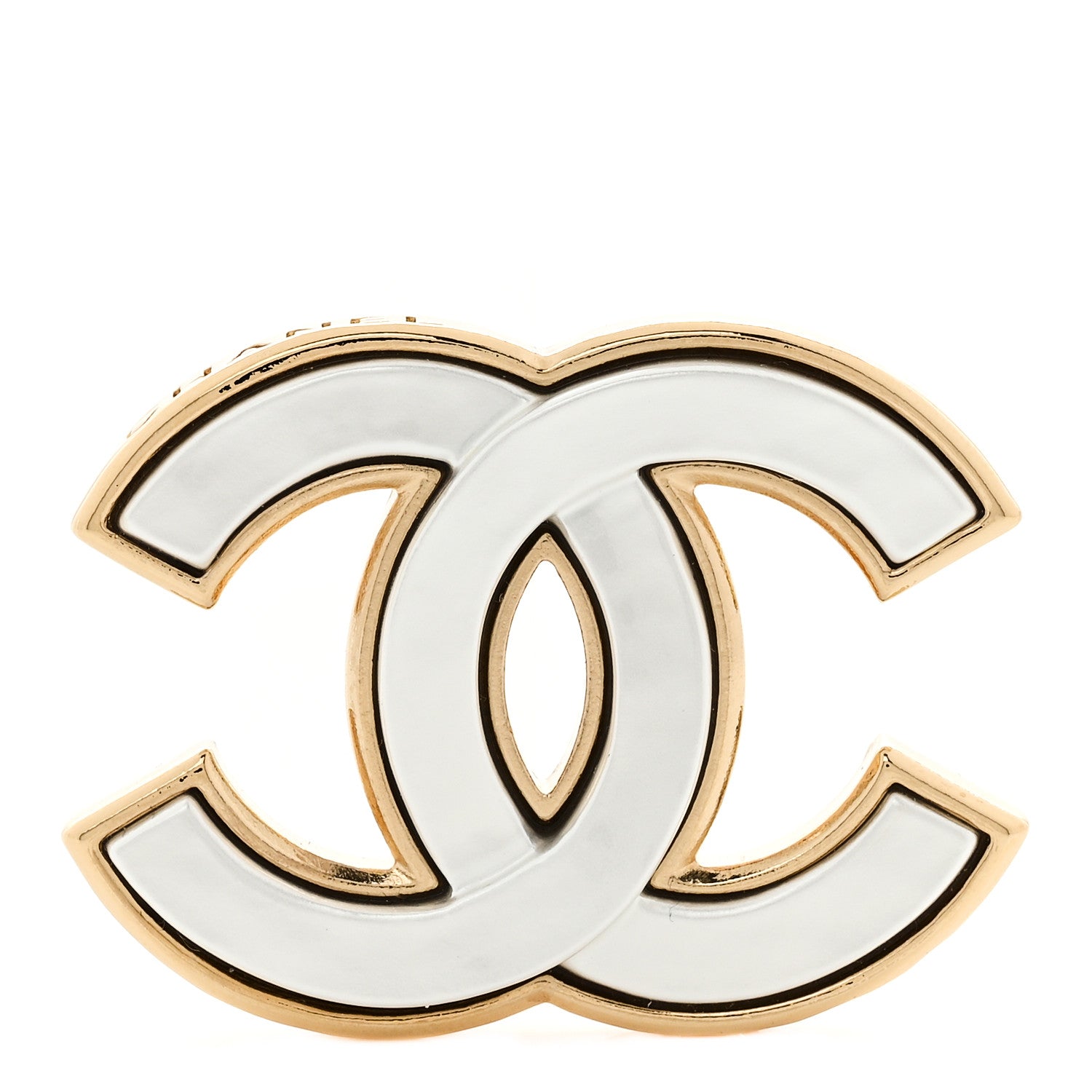 Chanel Pearl CC Brooch Gold Pearly White 1 of 4