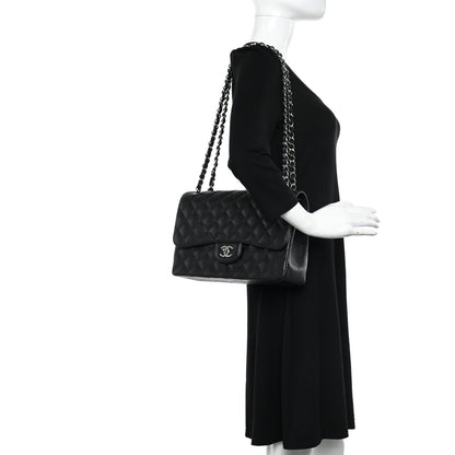 Chanel Caviar Quilted Jumbo Double Flap Black 2 of 12