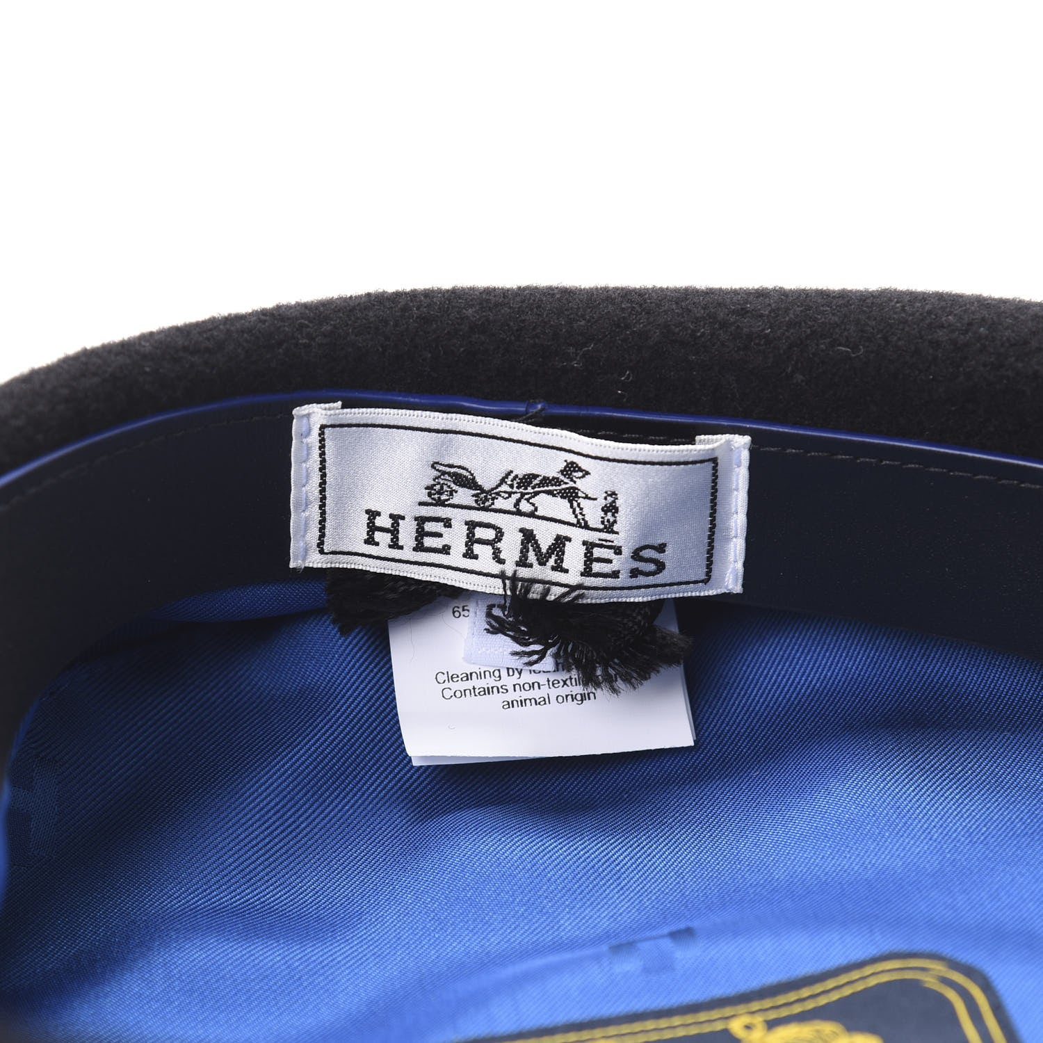 Hermes Merino Wool Clou De Sel Bonnie Beret 58 Black 5 of 9