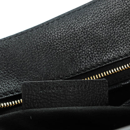 Alexander McQueen Pebbled Calfskin Small Skull Padlock Zip Around Tote Black 7 of 7