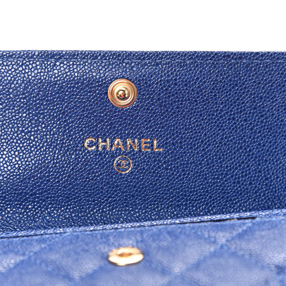 Chanel Iridescent Caviar Quilted Boy Card Holder Wallet Dark Blue 5 of 8