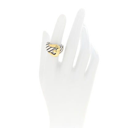David Yurman Sterling Silver 18k Yellow Gold Buckle Cable Ring 52 6 2 of 4