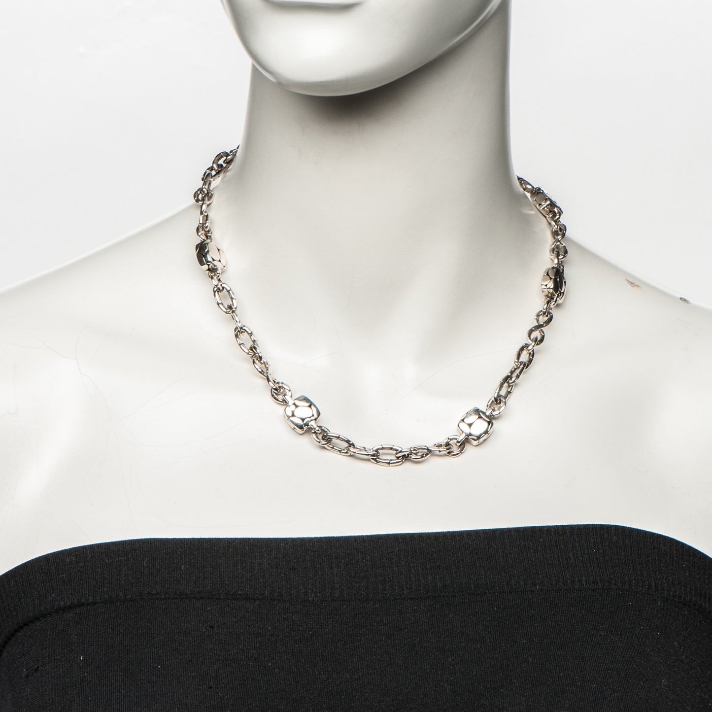 Sterling Silver Kali Square Station Sautoir Necklace