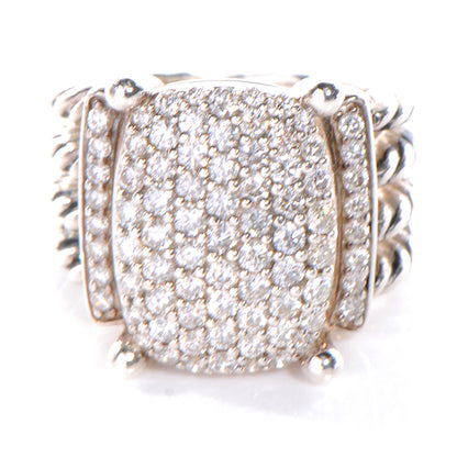 David Yurman Sterling Silver Diamond 16mm Wheaton Ring 47 4 1 of 5