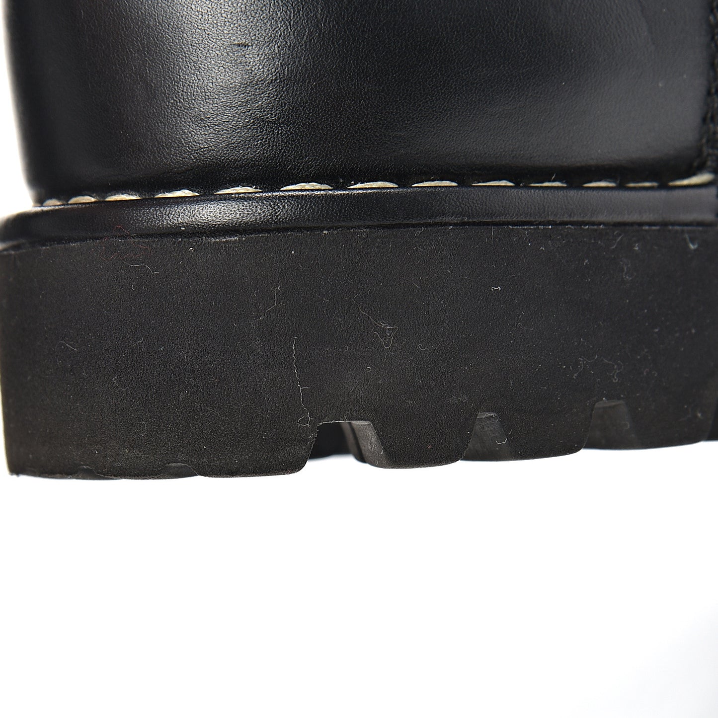 Calfskin Motorcycle Zipper Boots 41 Black