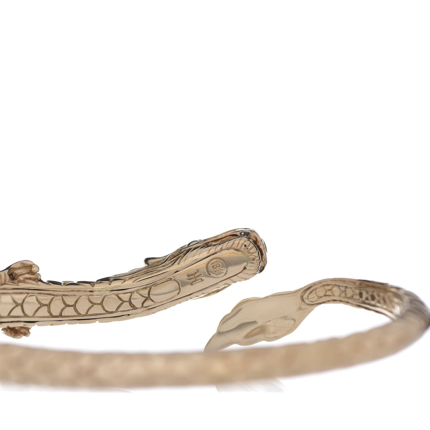 John Hardy 18K Yellow Gold Slim Naga Dragon Cuff Bracelet 4 of 4