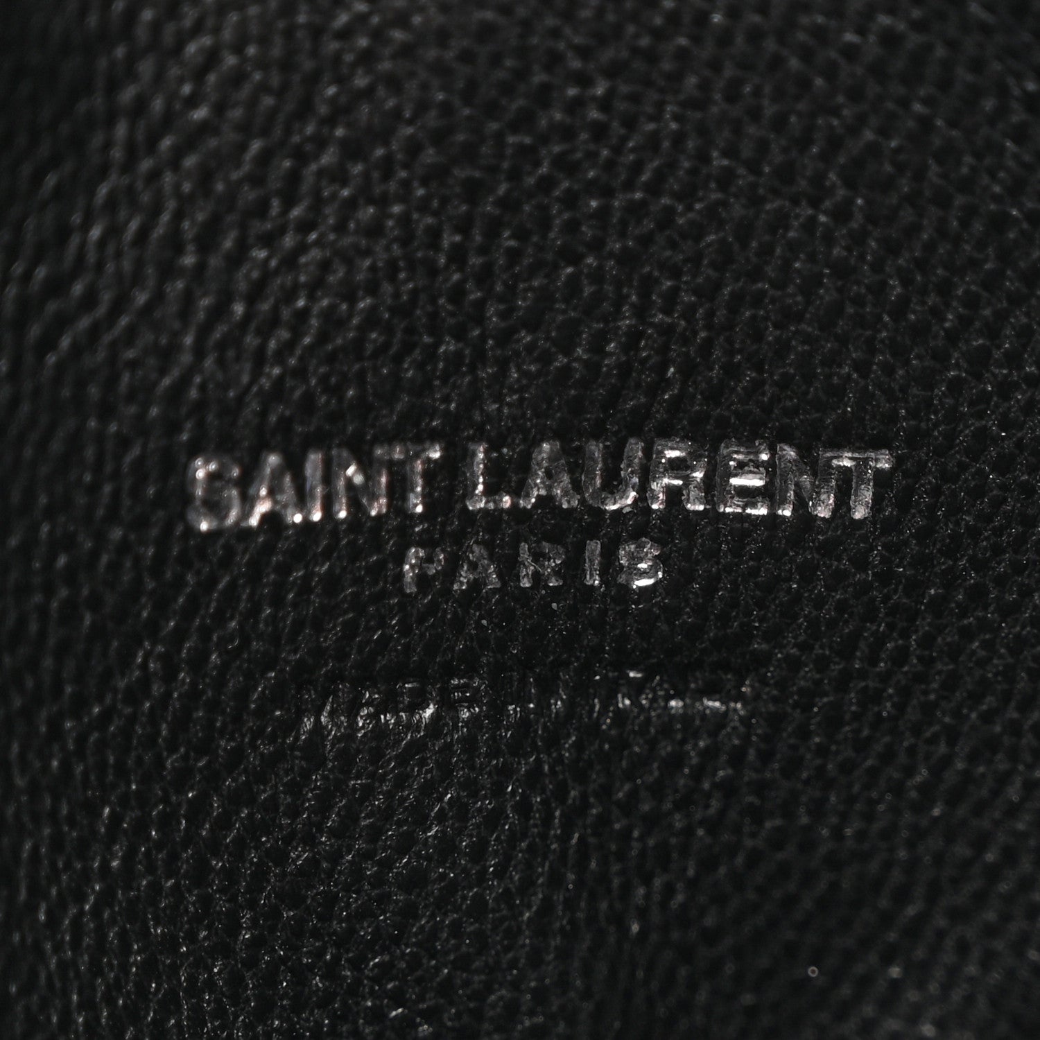 Saint Laurent Metallic Cracked Calfskin Monogram Heart Key Pouch Silver 6 of 10