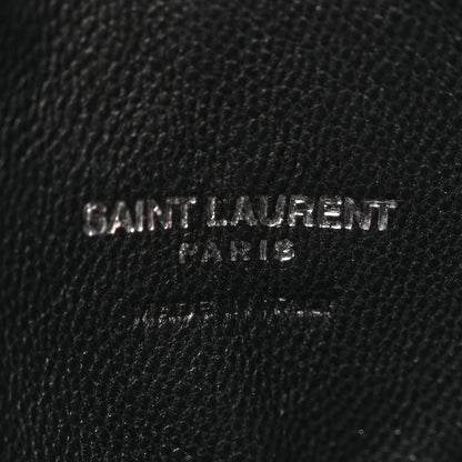 Saint Laurent Metallic Cracked Calfskin Monogram Heart Key Pouch Silver 6 of 10