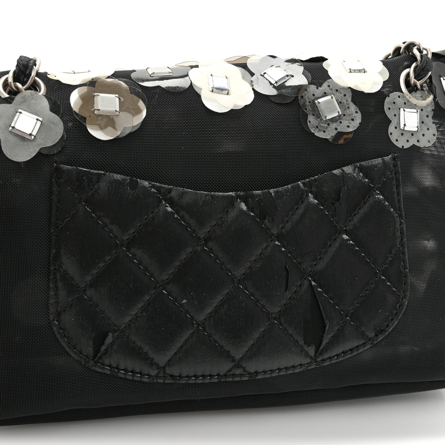 Chanel Mesh Paillette Sequin Flap Black 9 of 10