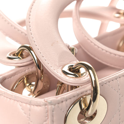 Christian Dior Lambskin Cannage Mini Lady Dior Rose Poudre 5 of 5