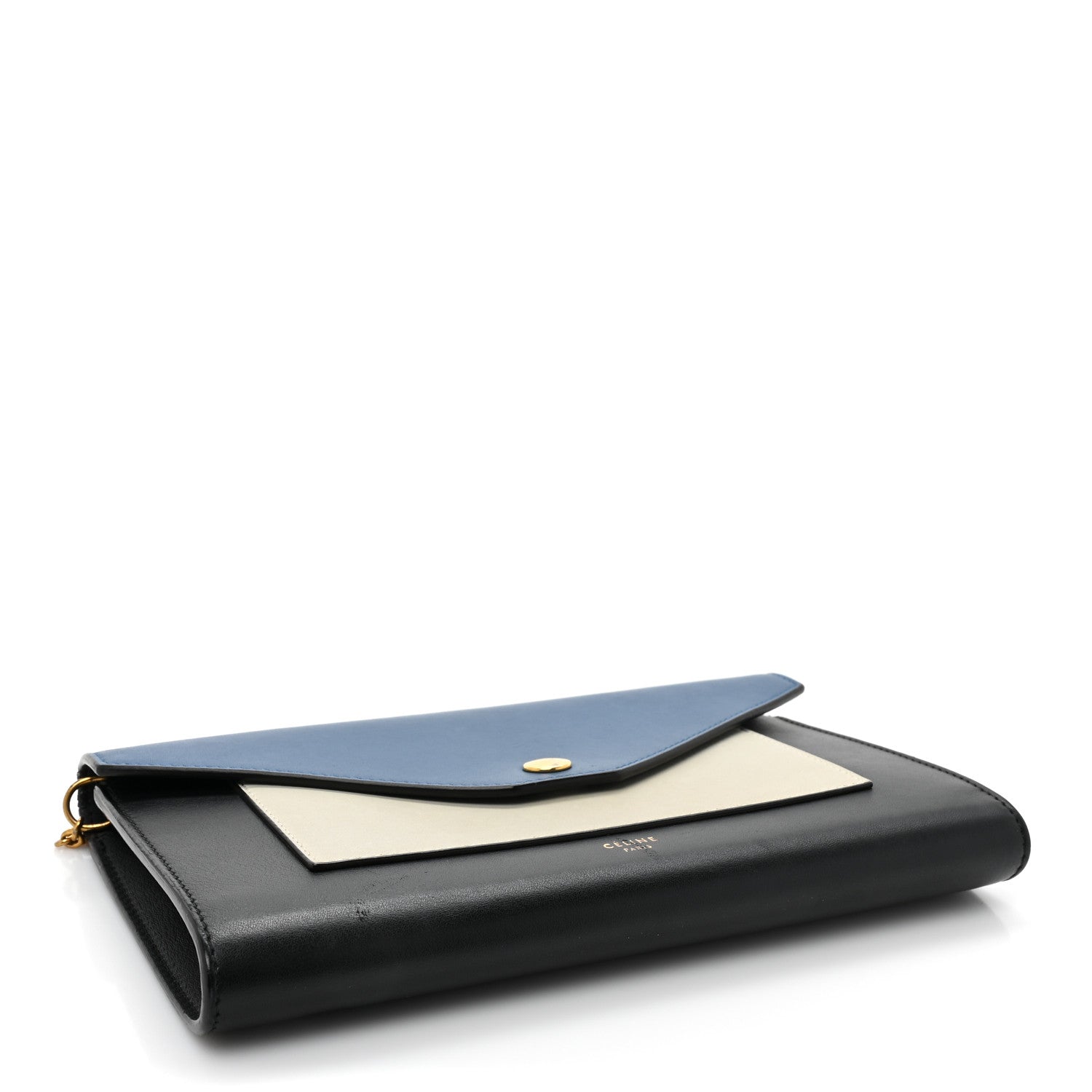 Celine Shiny Calfskin Large Pocket Flap On Chain Sea 4 of 14