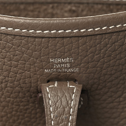 Hermes Taurillon Clemence Amazone Evelyne TPM Etoupe Bleu Indigo 6 of 10