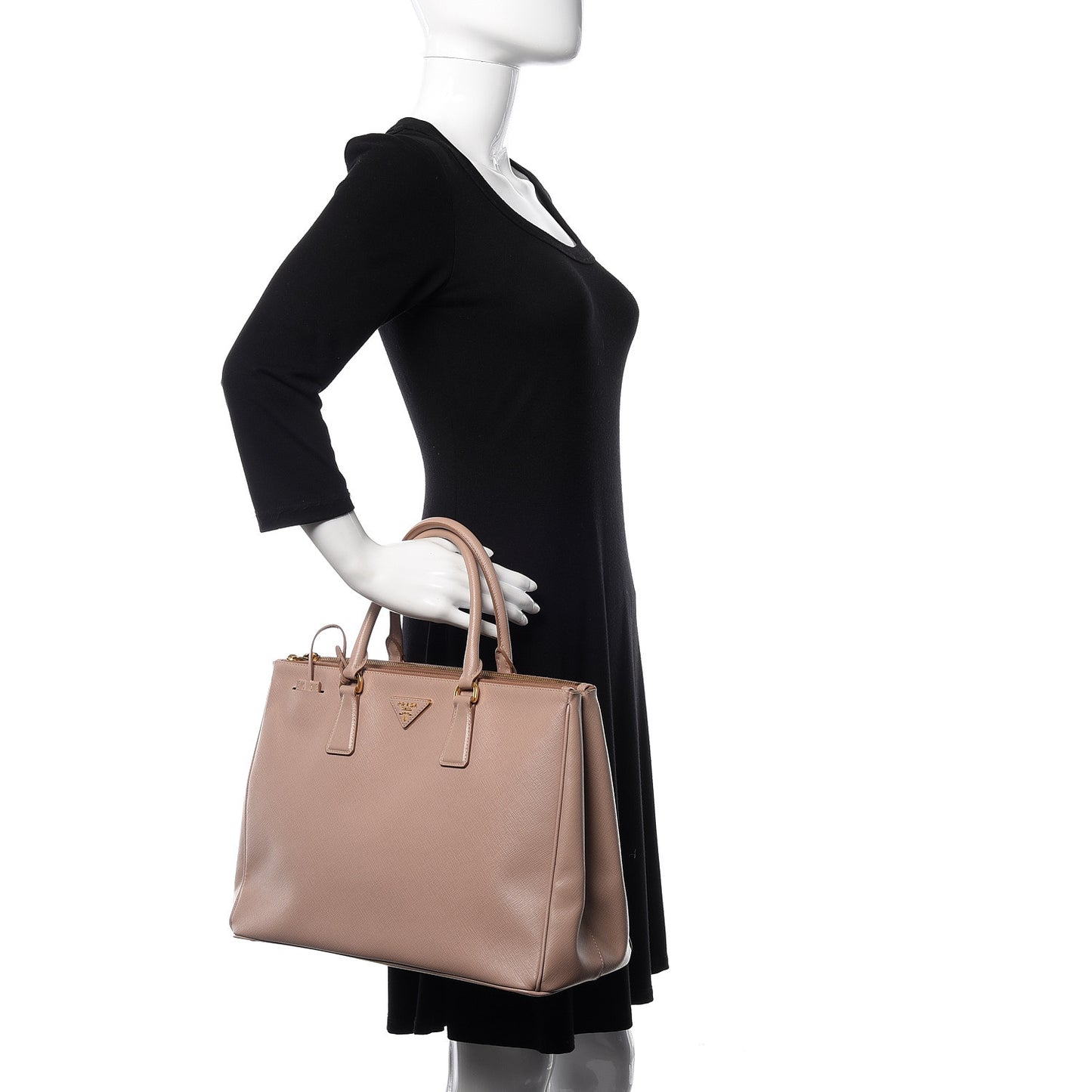 Saffiano Large Galleria Double Zip Tote Cammeo
