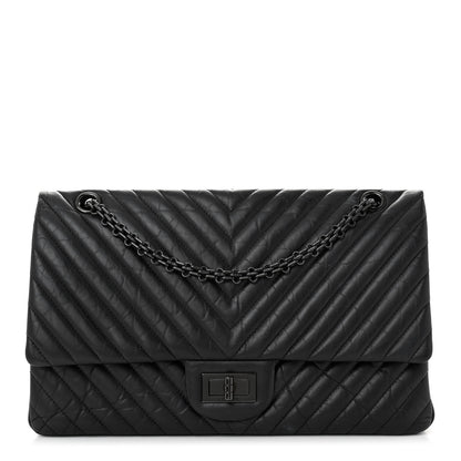 Chanel Aged Calfskin Chevron Quilted 2.55 Reissue 227 Flap So Black 1 of 13