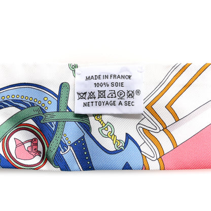 Hermes Silk Bouquets Selliers Twilly Rose Bleu Rouge Multi 5 of 5