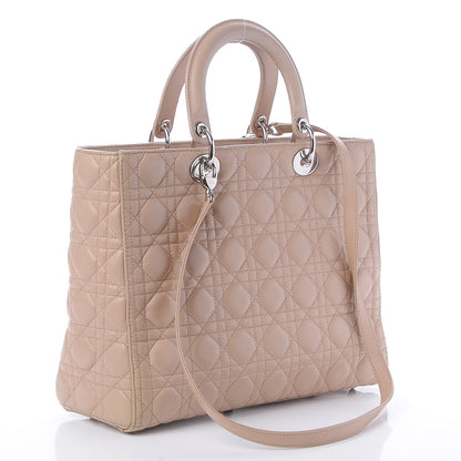 Christian Dior Lambskin Cannage Large Lady Dior Beige 4 of 9
