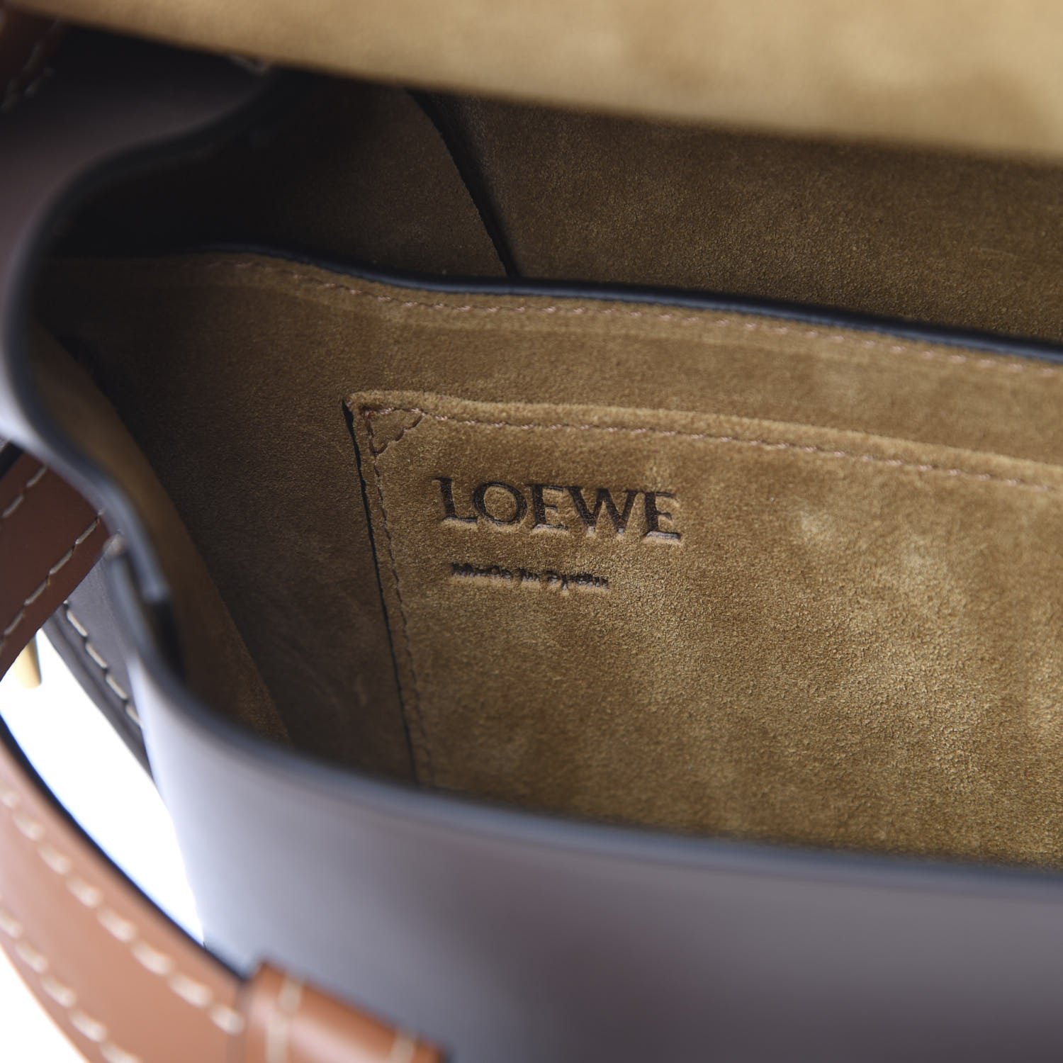 Loewe Calfskin Small Gate Crossbody Bag Oxblood Tan 5 of 9