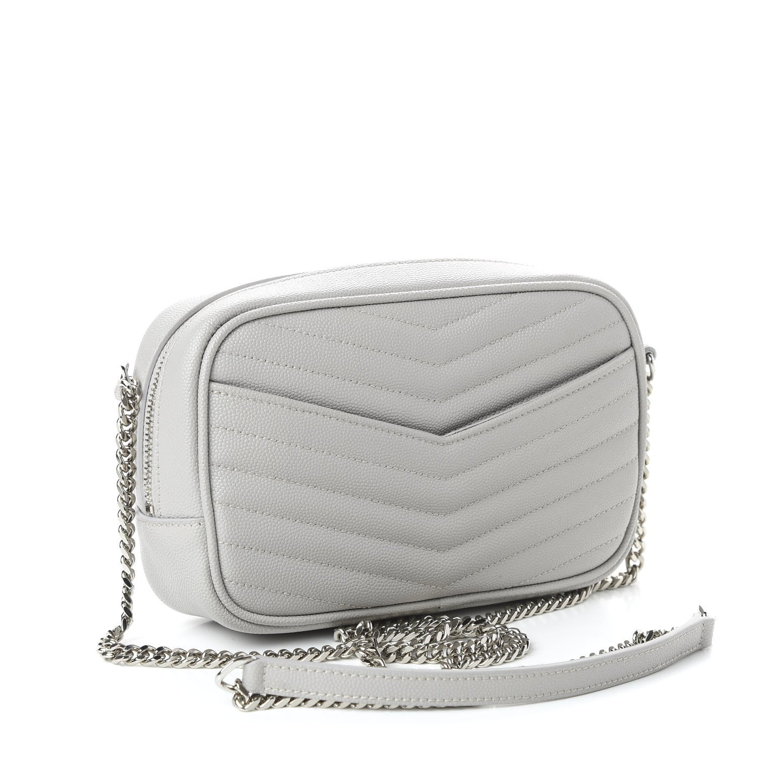 Saint Laurent Grain De Poudre Matelasse Monogram Mini Lou Camera Bag Granite 3 of 10