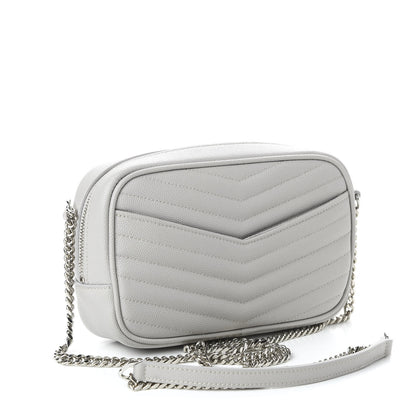 Saint Laurent Grain De Poudre Matelasse Monogram Mini Lou Camera Bag Granite 3 of 10