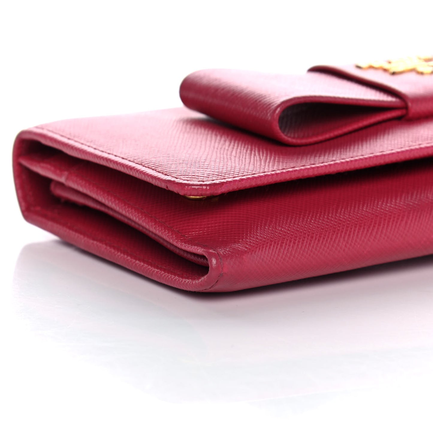 Saffiano Fiocco Bow Continental Wallet Peonia