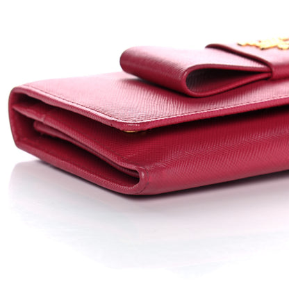Prada Saffiano Fiocco Bow Continental Wallet Peonia 8 of 15