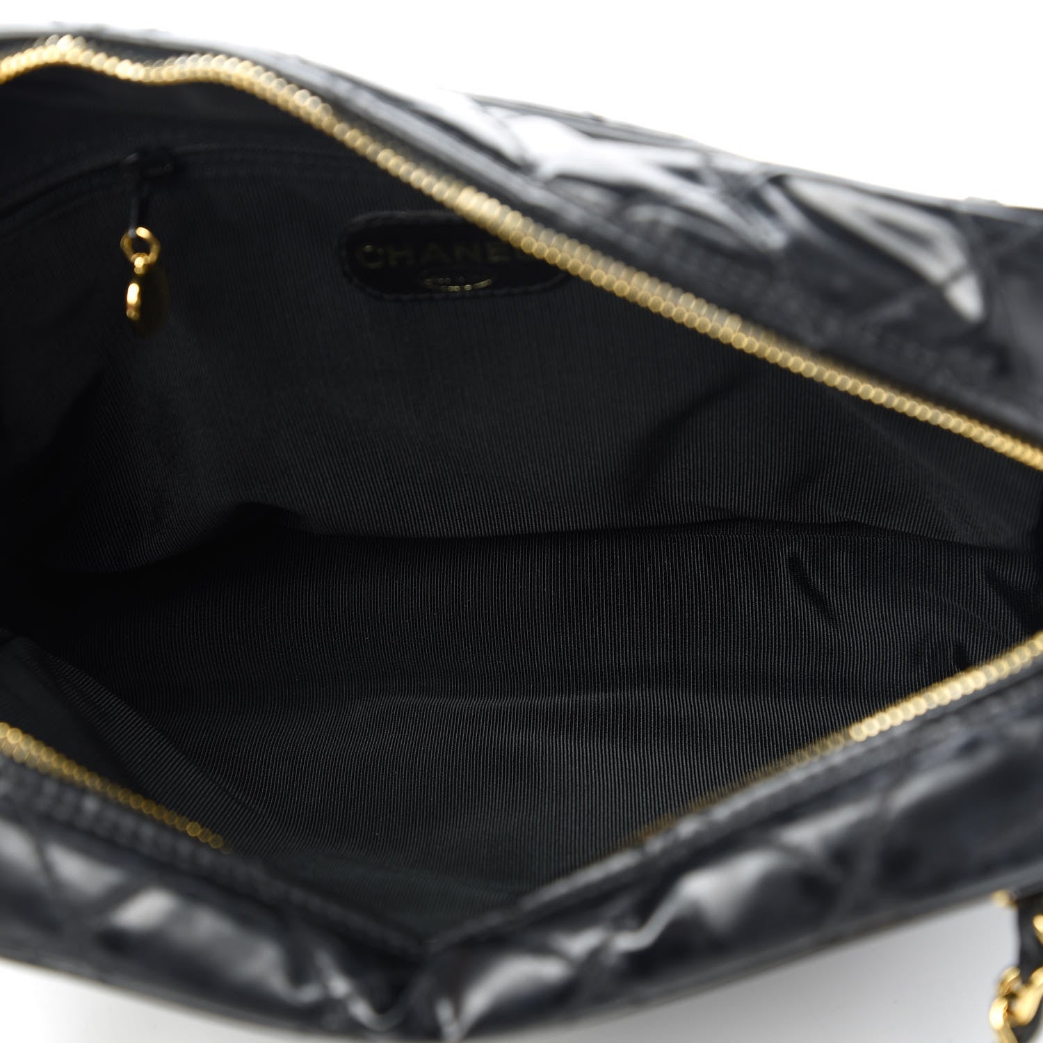 Chanel Patent Quilted Shoulder Bag Black 5 of 10