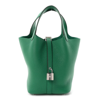 Hermes Taurillon Clemence Picotin Lock 18 PM Vert Vertigo 1 of 11