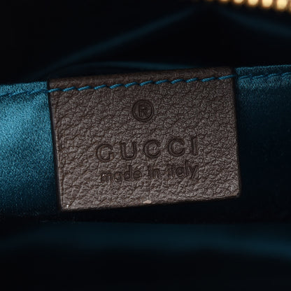 Gucci GG Supreme Monogram Textured Dollar Calfskin Web Small Ophidia Dome Shoulder Bag Beige Ebony New Acero 6 of 9