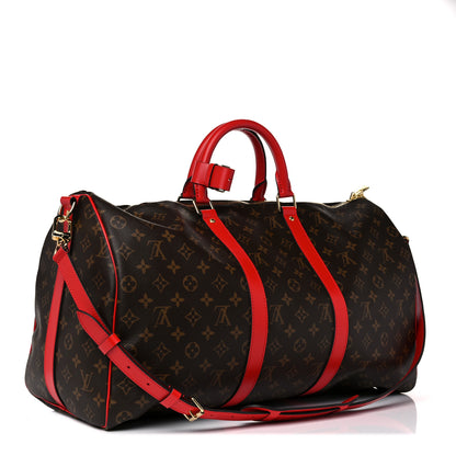 Louis Vuitton Calfskin Monogram Keepall Bandouliere 50 Coquelicot 3 of 10