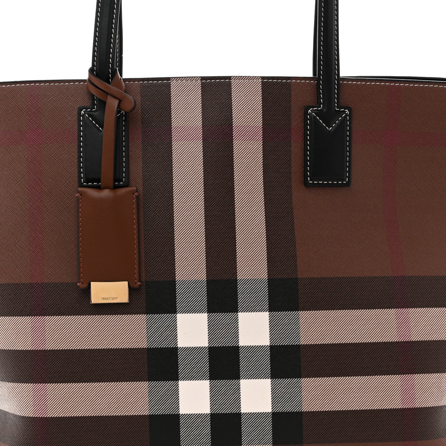 Burberry E-Canvas Check Medium Soft TB Tote Dark Birch Brown 8 of 10