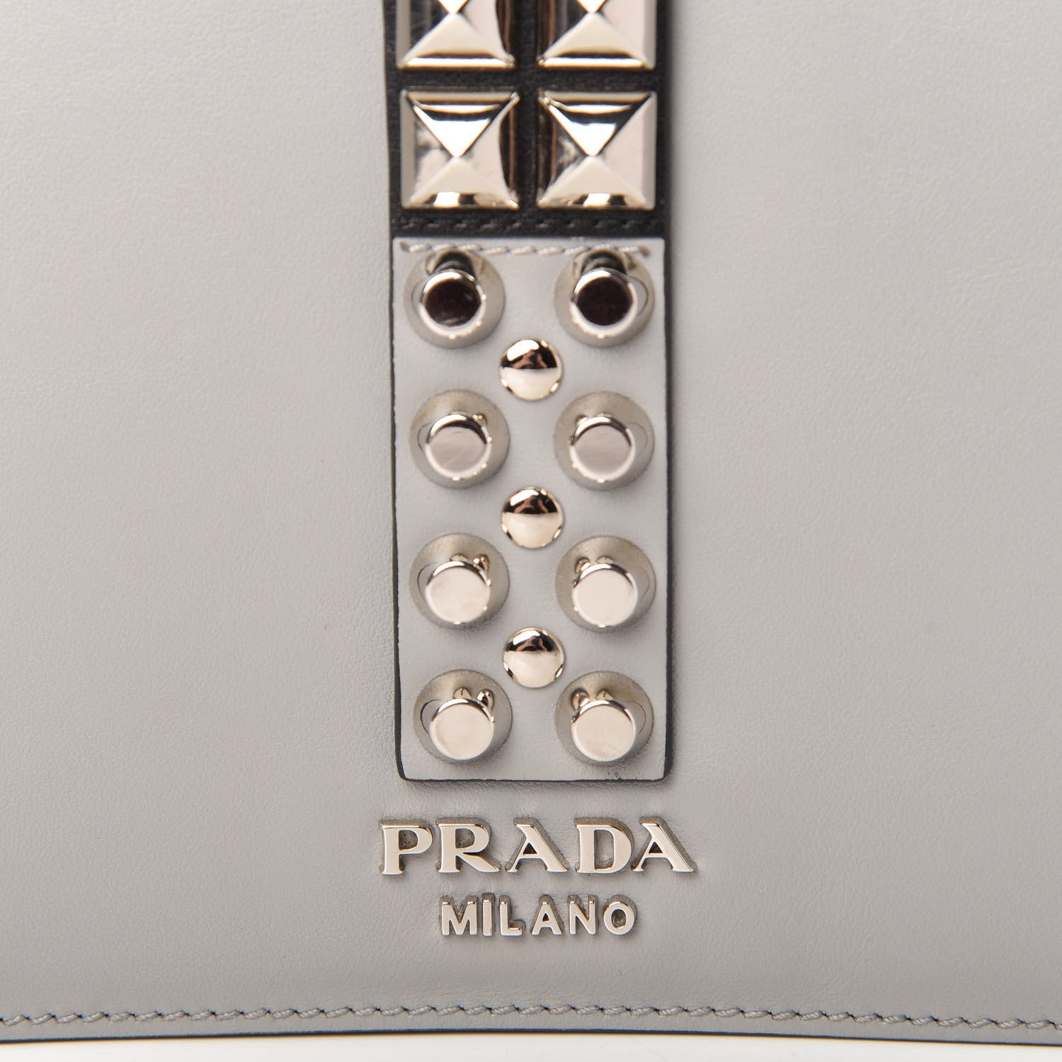 Prada Saffiano City Calfskin Studded Large Elektra Shoulder Bag Nube 10 of 10