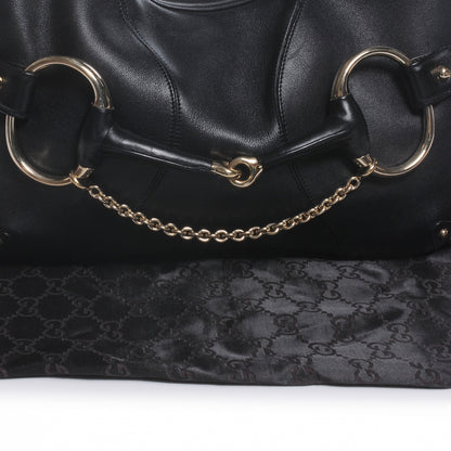 Gucci Leather Large Horsebit Chain Hobo Black 4 of 7