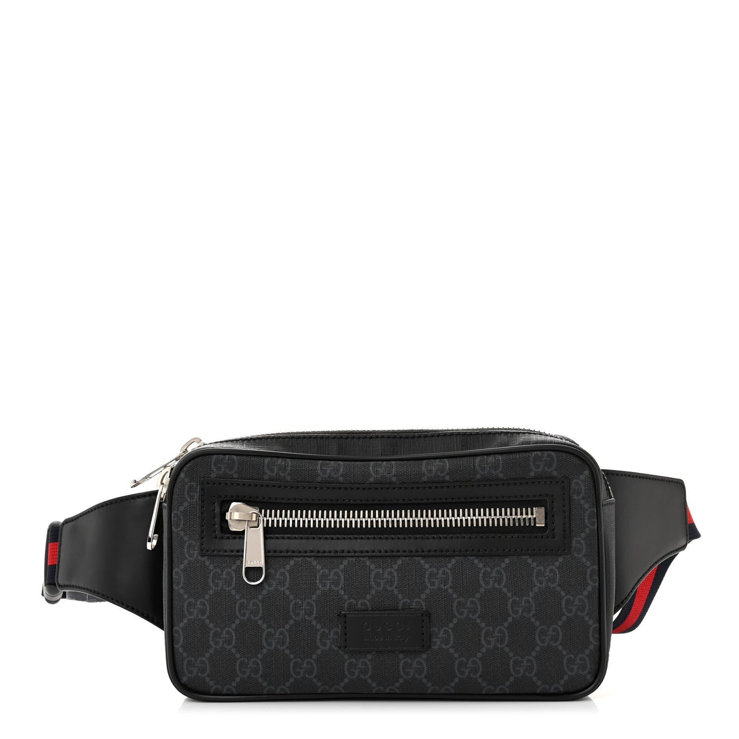 Soft GG Supreme Monogram Web Belt Bag Black Grey