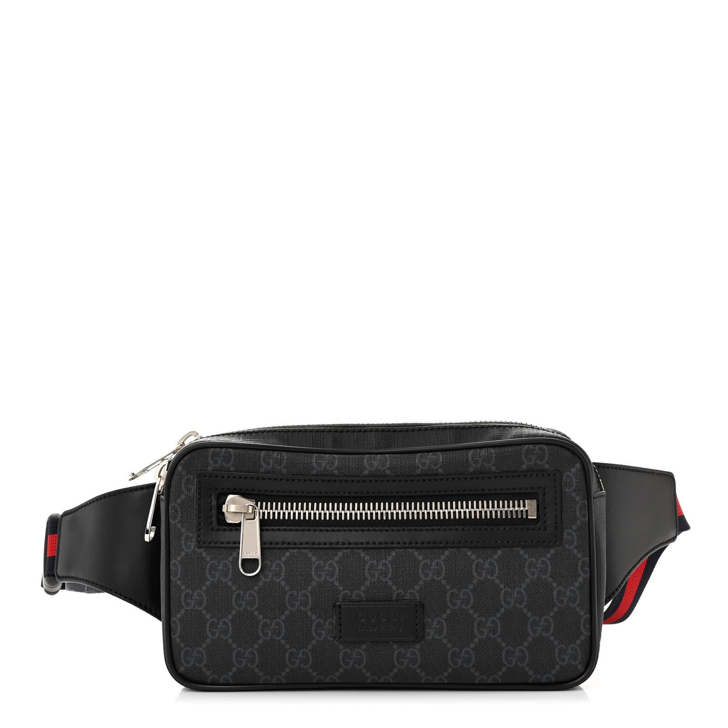 Gucci Soft GG Supreme Monogram Web Belt Bag Black Grey 1 of 10