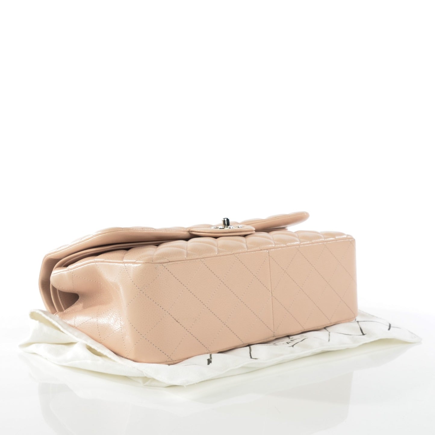 Caviar Quilted Jumbo Double Flap Light Pink