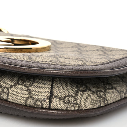 Gucci GG Supreme Monogram Textured Dollar Calfskin Blondie Chain Shoulder Flap Bag Beige Ebony New Acero 9 of 13