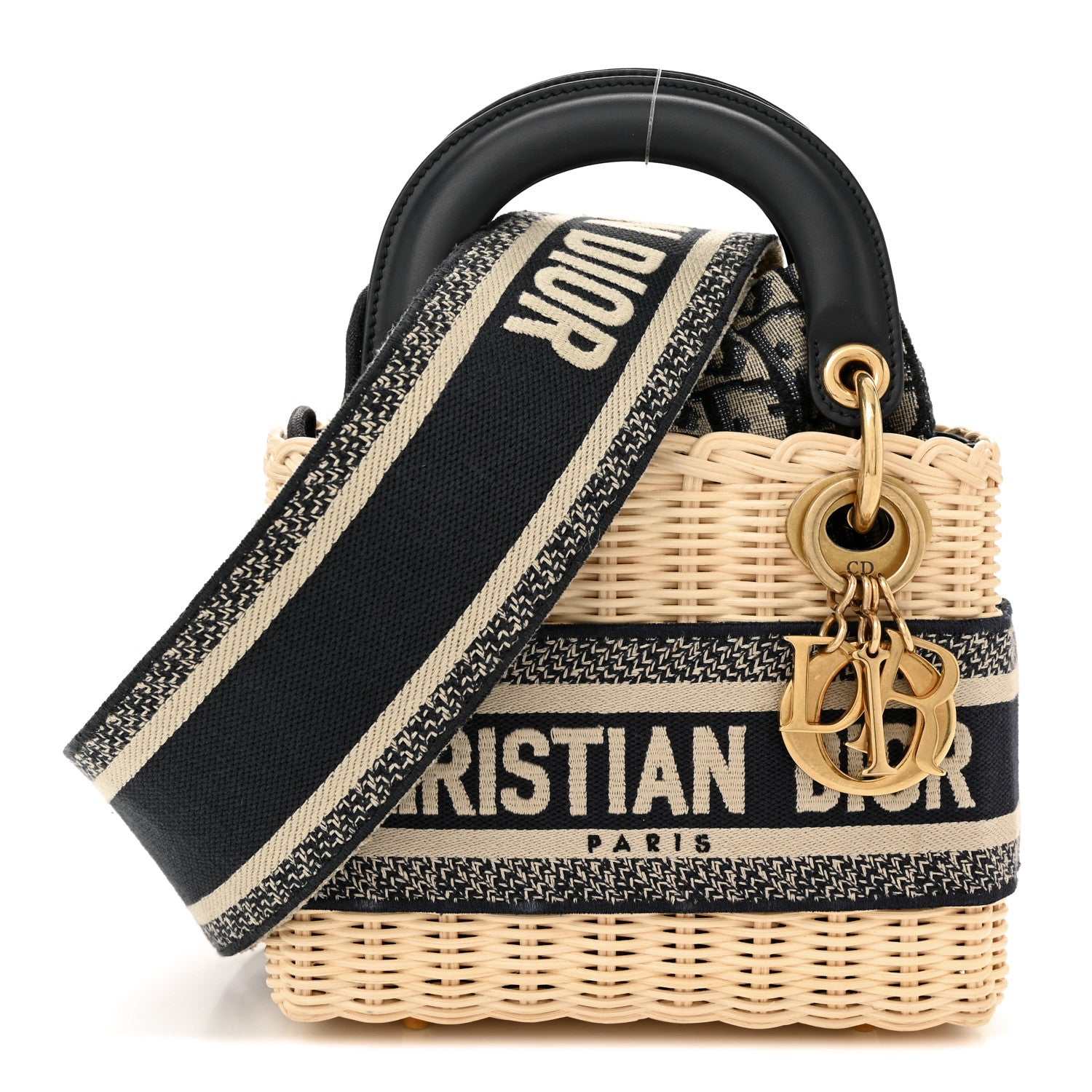 Christian Dior Wicker Oblique Mini Lady Dior Bag Blue 1 of 12
