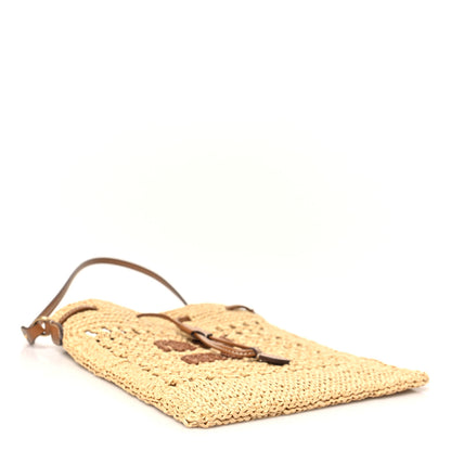 Miu Miu Raffia Crochet Drawstring Pouch Naturale Cognac 4 of 9