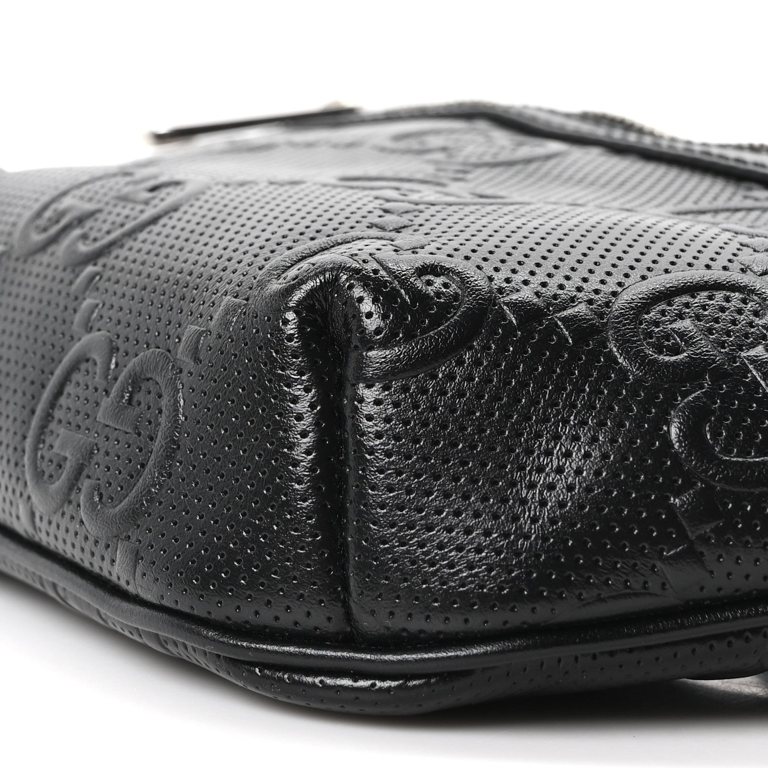 Gucci Calfskin GG Tennis Embossed Belt Bag Black 19 of 19