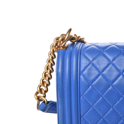 Chanel Lambskin Quilted New Medium Boy Flap Blue 9 of 19