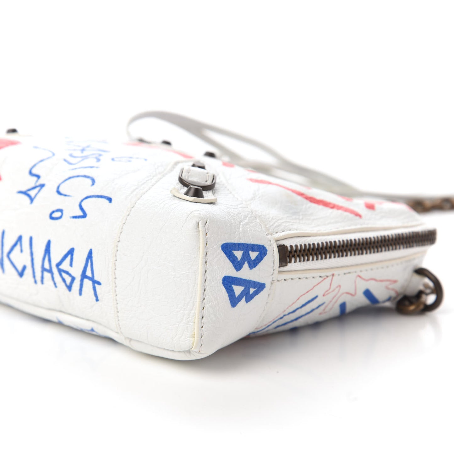 Agneau Graffiti All Over Classic Hardware Reporter XS White Bleu Rouge