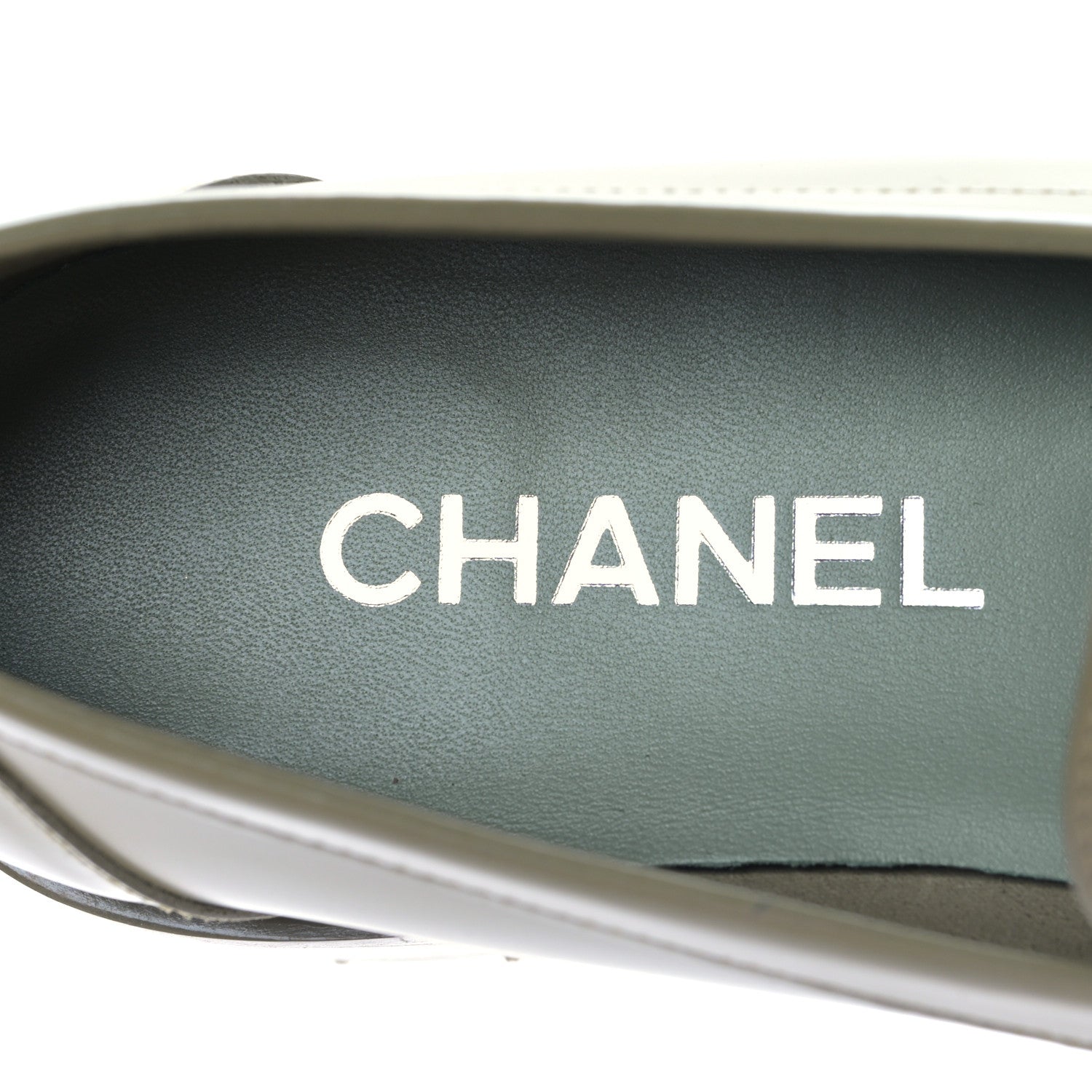 Chanel Calfskin Metal CC Loafers 39.5 Khaki 7 of 8
