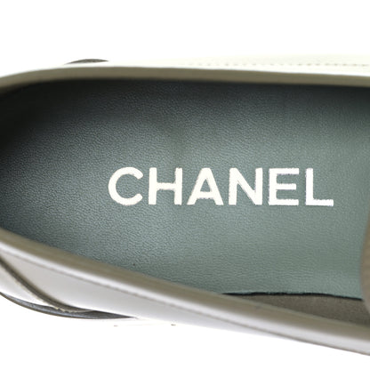 Chanel Calfskin Metal CC Loafers 39.5 Khaki 7 of 8