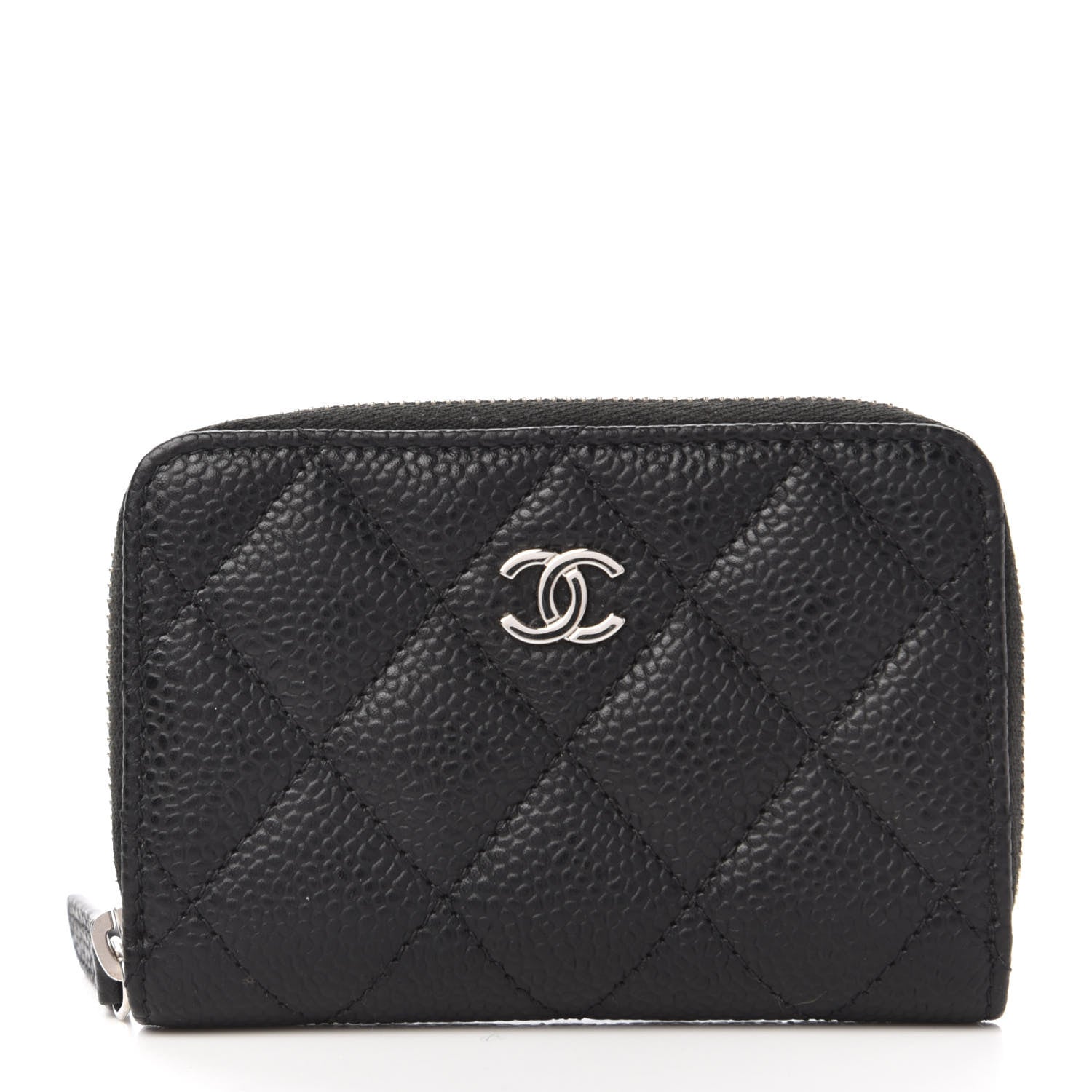 Chanel Caviar Quilted Zip Coin Purse Black 1 of 10