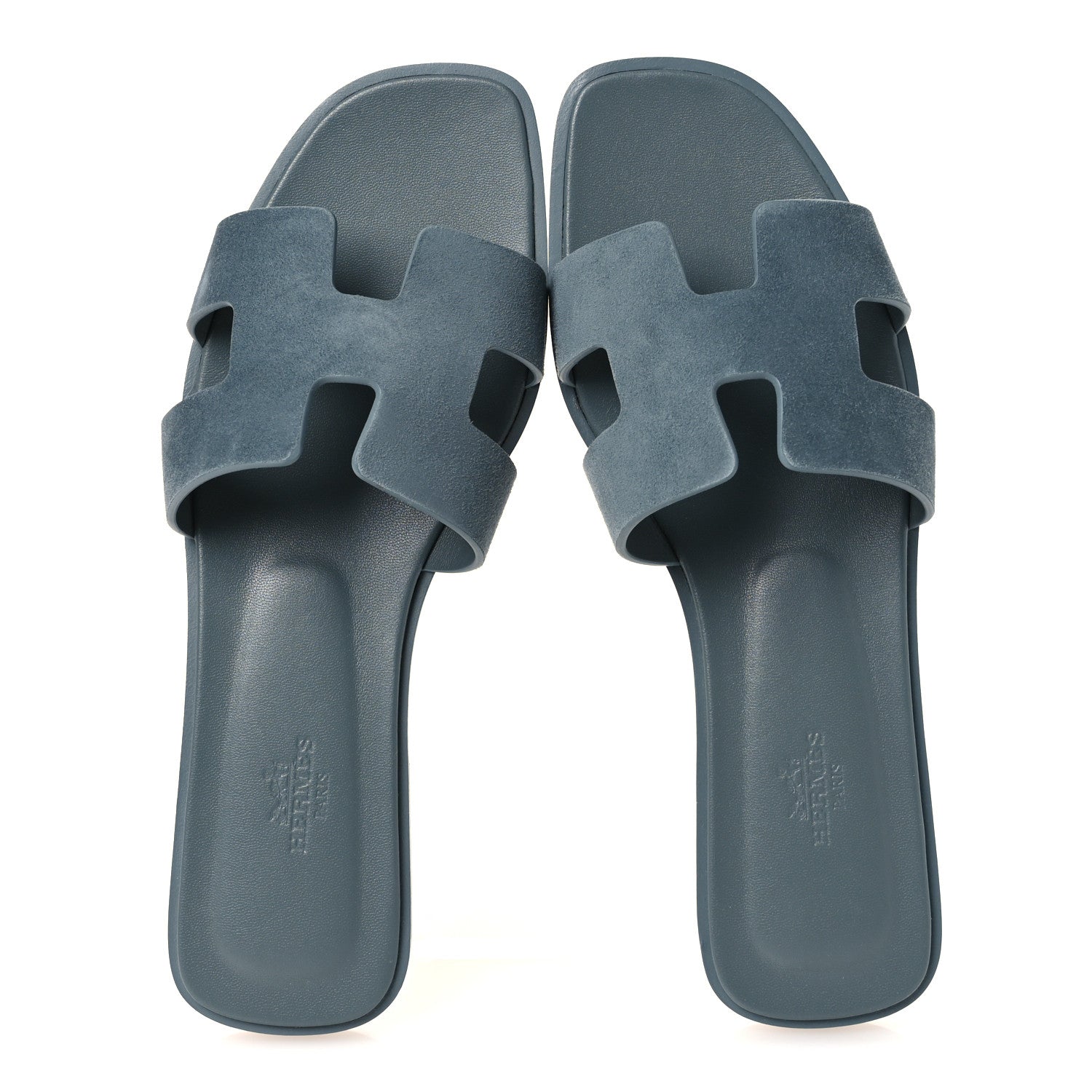 Hermes Suede Goatskin Oran Sandals 39 Bleu Tonnerre 39 Bleu Tonnerre 2 of 12